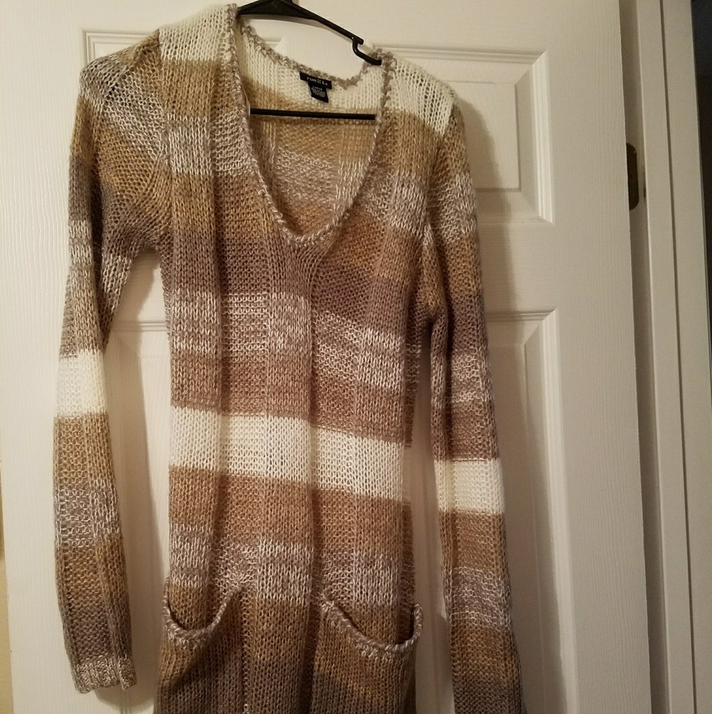 Rue21 Brown and Tan Striped Sweater