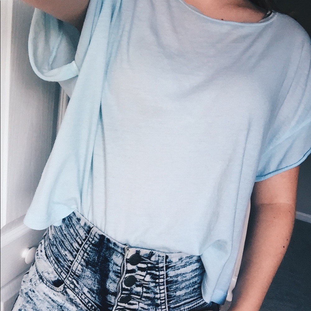 Sky Blue cute crop top