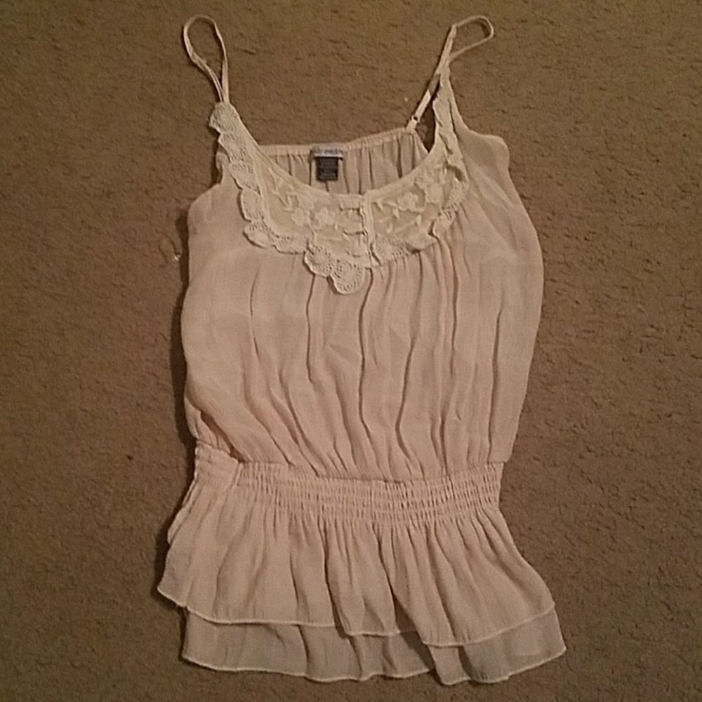 Light tan tank top spaghetti strap