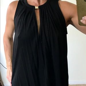 H&M black flowy keyhole cutout shirt