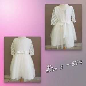 Polka Dot Mesh with Satin Dress