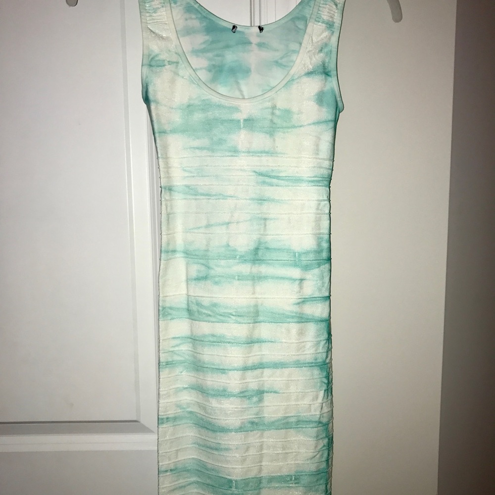 Turquoise Tie-Dye Spandex Dress