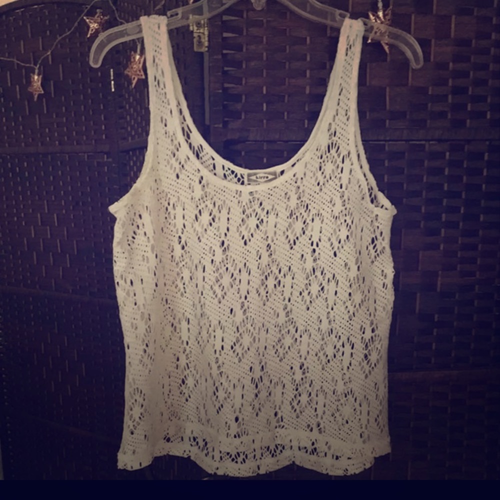 Off-white tank top w/ cutouts