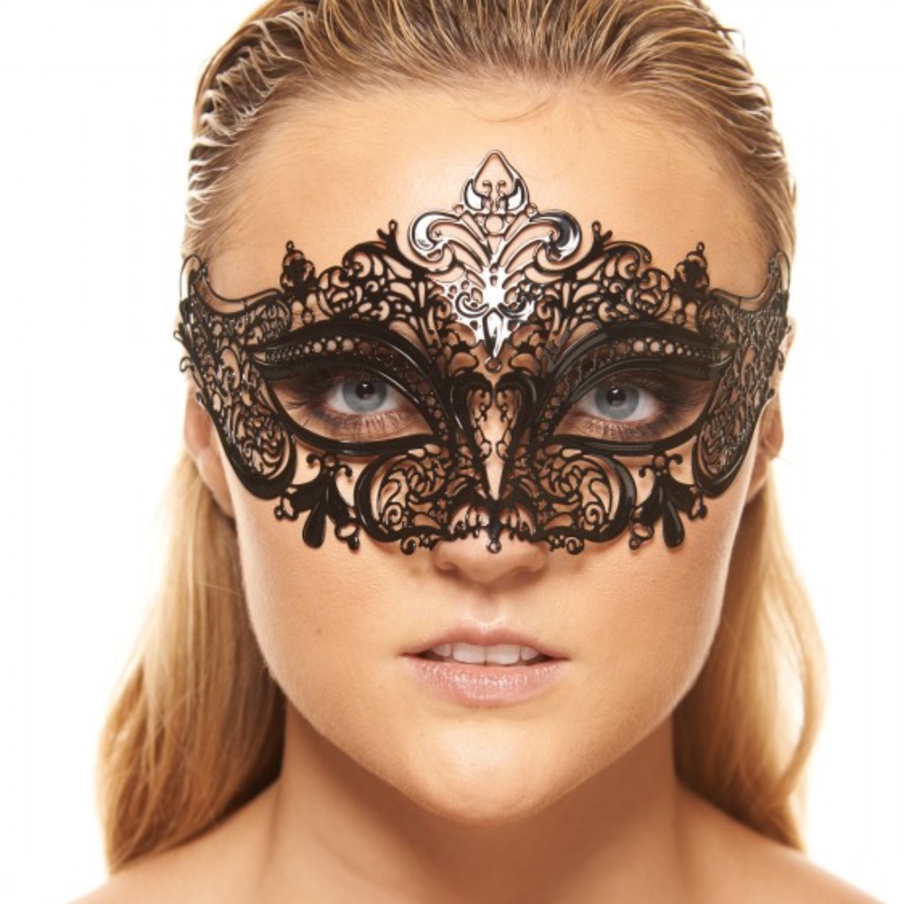 Black Laser Cut Metal Mask with NO RHINESTONES