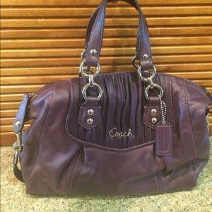 Coach Satchel - Ashley Plum Soft Leather