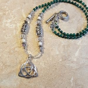 SOLD! Genuine Indian Raw-Cut Emerald Necklace