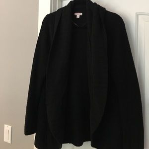 Black XL Chenille Merona Open-Font Cardigan