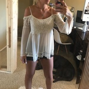 Off the shoulder lace top