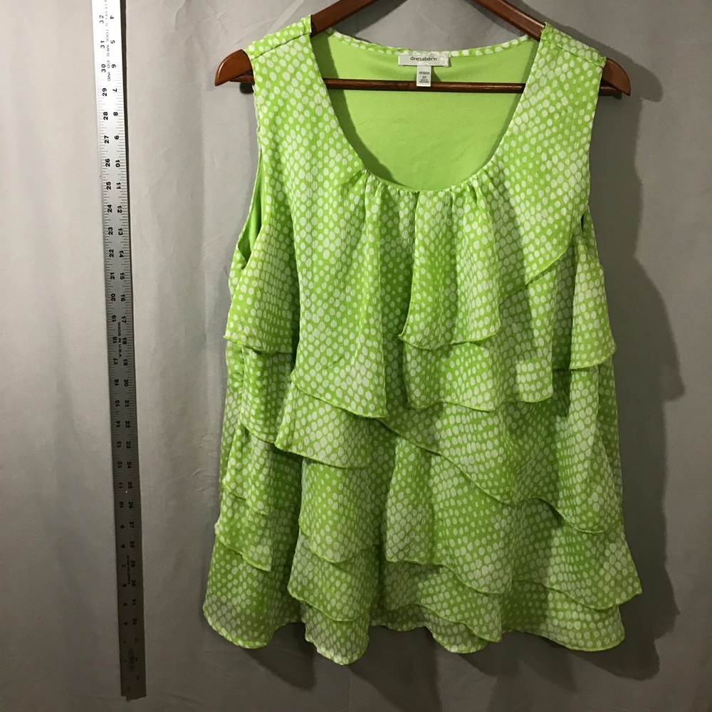 Dressbarn Lime Green Ruffle Tank