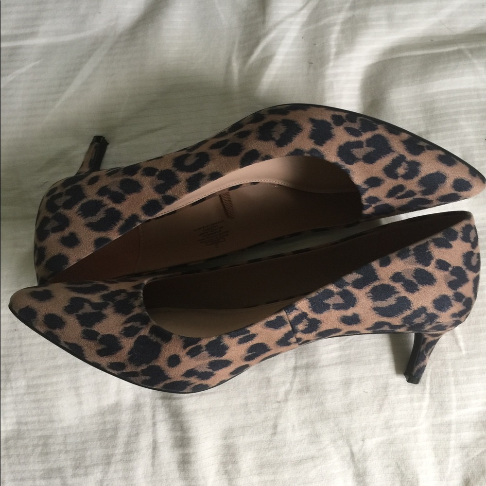 Leopard print kitten heels