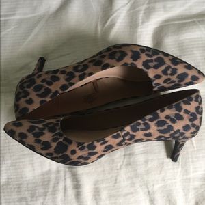 Leopard print kitten heels