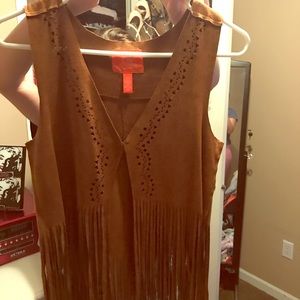 Brown Fringe vest