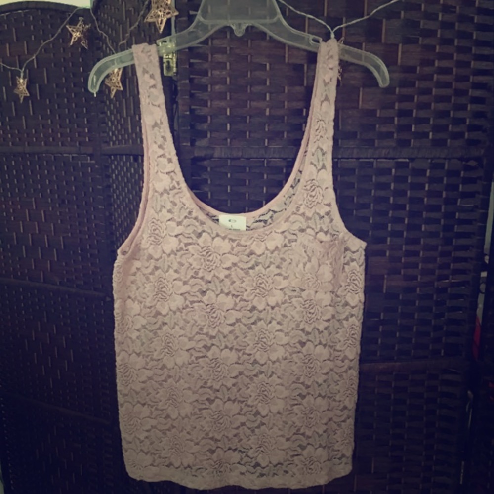 Blush/rose lace tank top