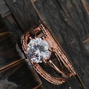 Jewelry - 18K Rose Gold Plated Engagement Wedding Ring Jewelry - 18K Rose Gold Plated Engagement Wedding Ring