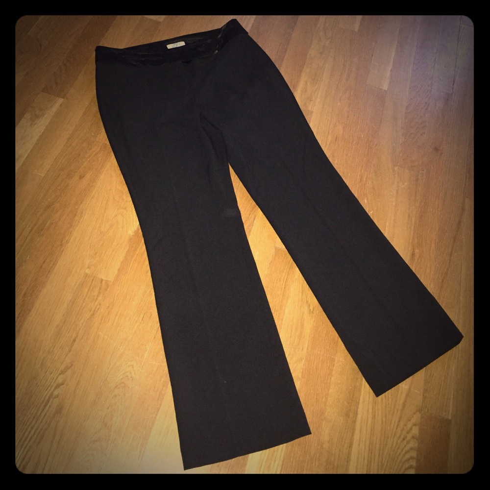 Loft dress pants black with satin waistband