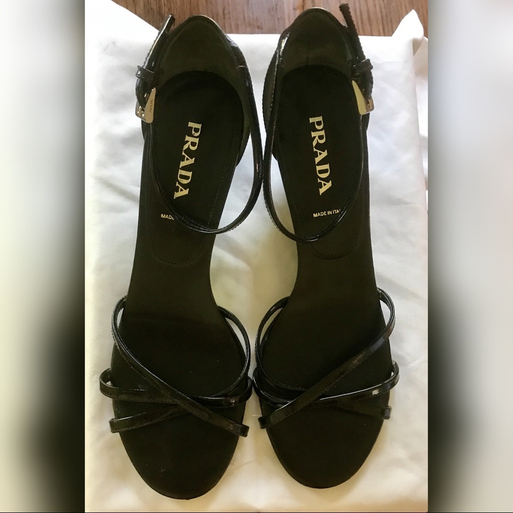 Prada Patent Leather Cut Out Wedges