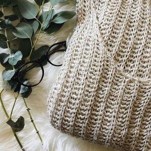 ABERCROMBIE cream shimmer sweater