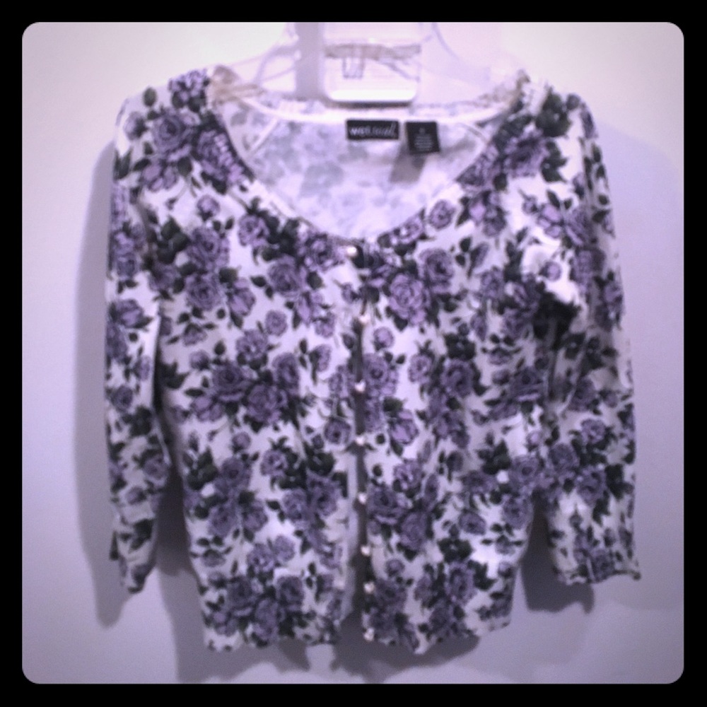 Floral cotton sweater from Wet Seal, size S