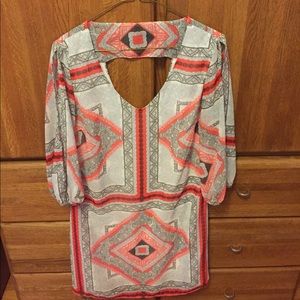 Bisou Bisou Slit Sleeve, Patterned Dress