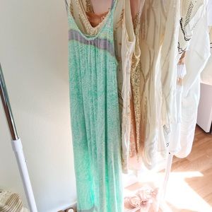 Turquoise print maxi dress