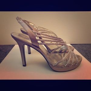 Silver strappy heels