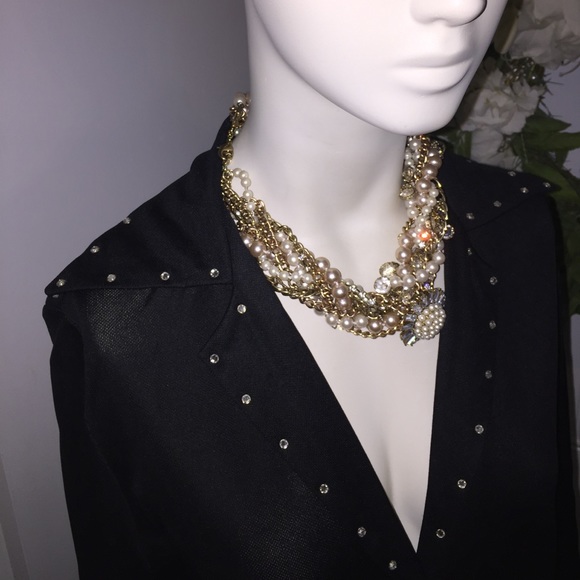 Vintage hand made black long dress rhinestones - Picture 2 of 8