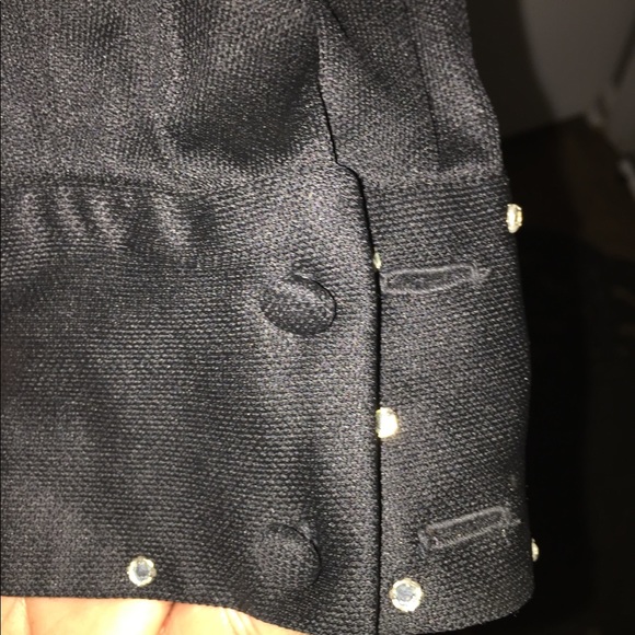 Vintage hand made black long dress rhinestones - Picture 5 of 8