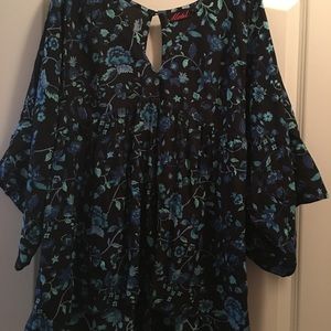 Dark blue floral romper