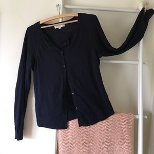 Navy raglan LOFT cardigan