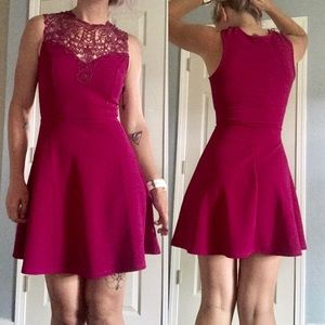 Sexy high neck lace dress