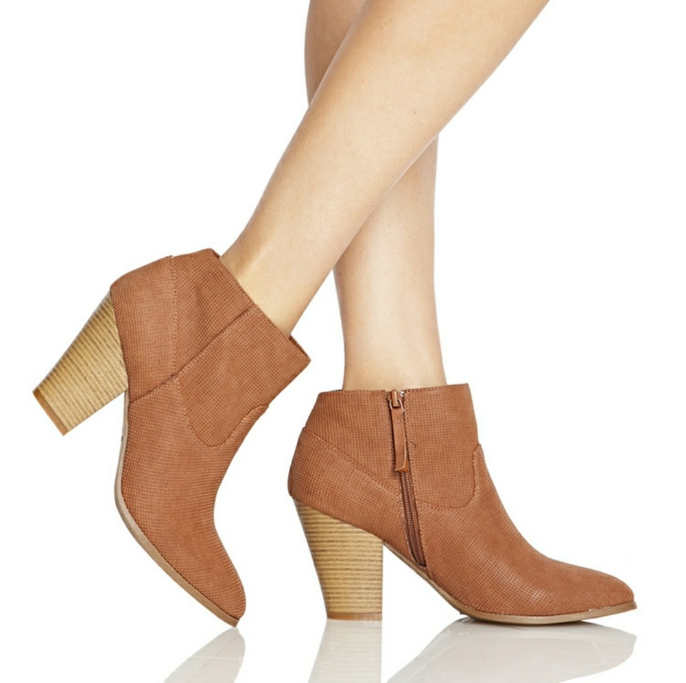 Forever21 Camel Perforated Booties