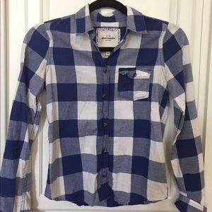 abercrombie blue and white button down