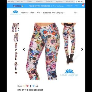 Day of the dead lotus leggings