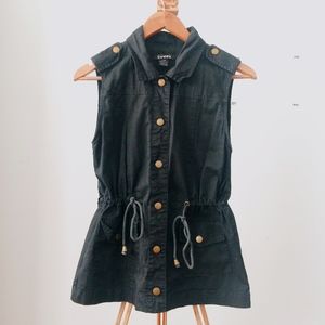 Modcloth Black Safari Vest S