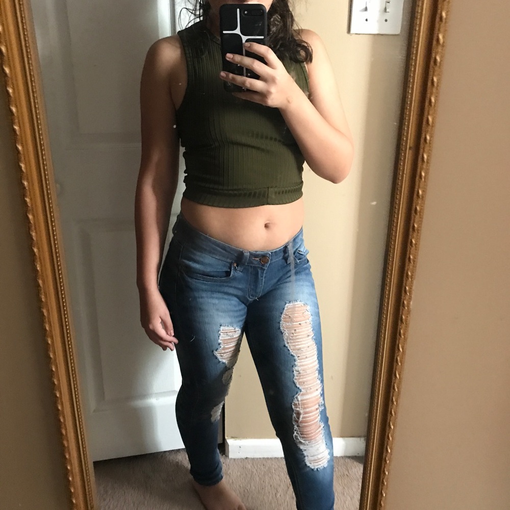 Low Rise Ripped Jeans - Picture 2 of 4