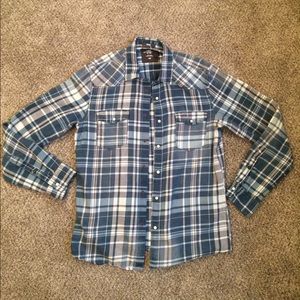 H&M Medium Fitted Plaid Casual Button Down Shirt
