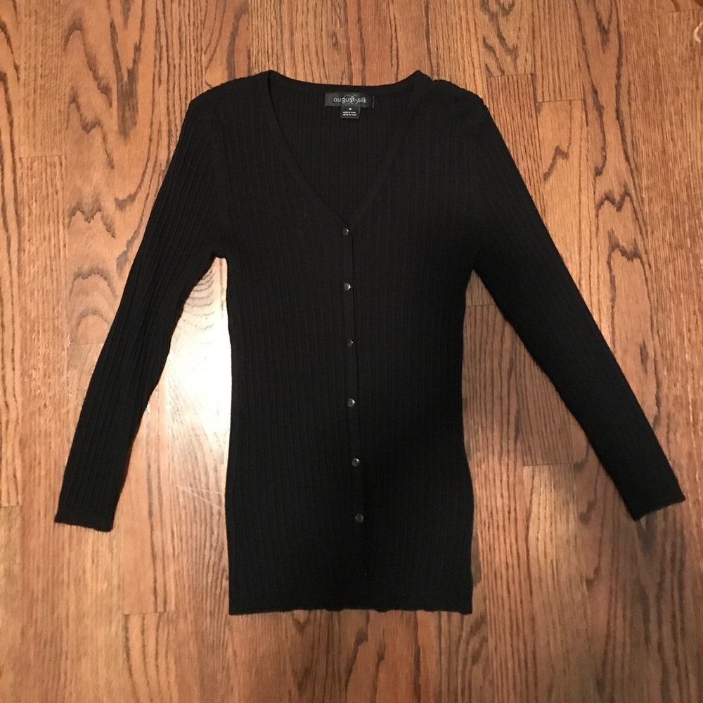 Black ribbed sweater