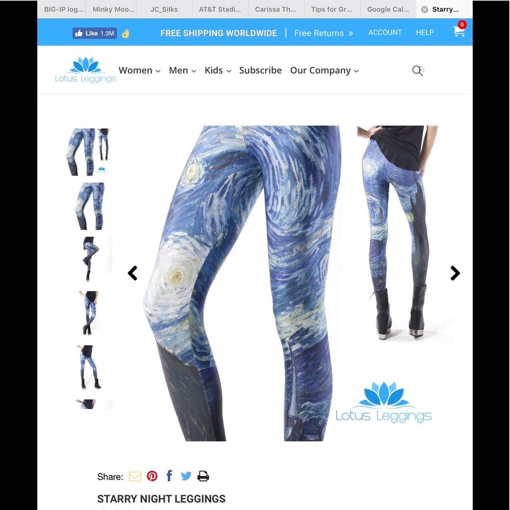 Starry night lotus leggings