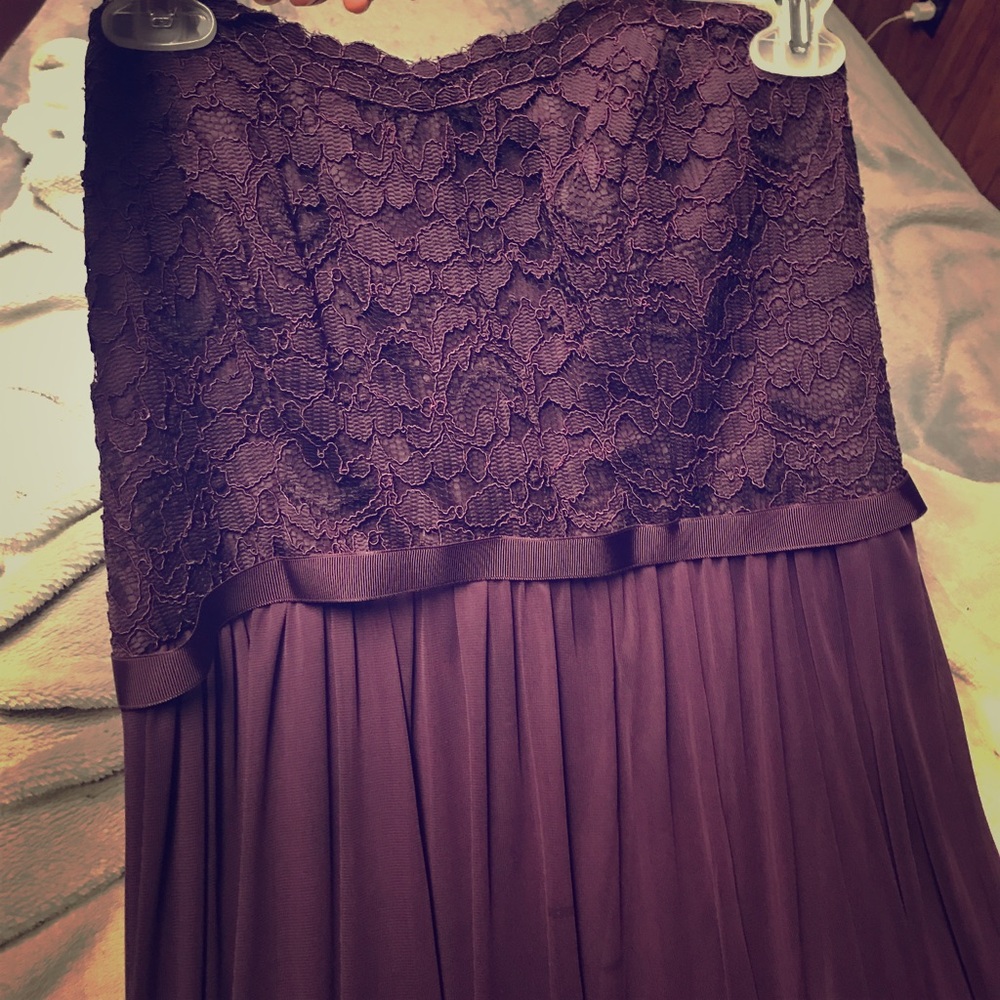 Davids bridal chiffon plum size 10 dress