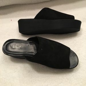 Colin Stuart black platform Sandles