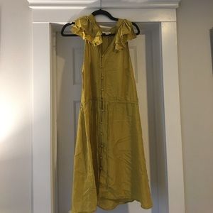 LOFT Yellow 100% silk dress