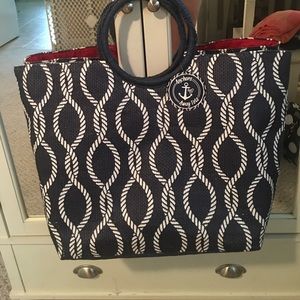 Canvas anchors away tote.