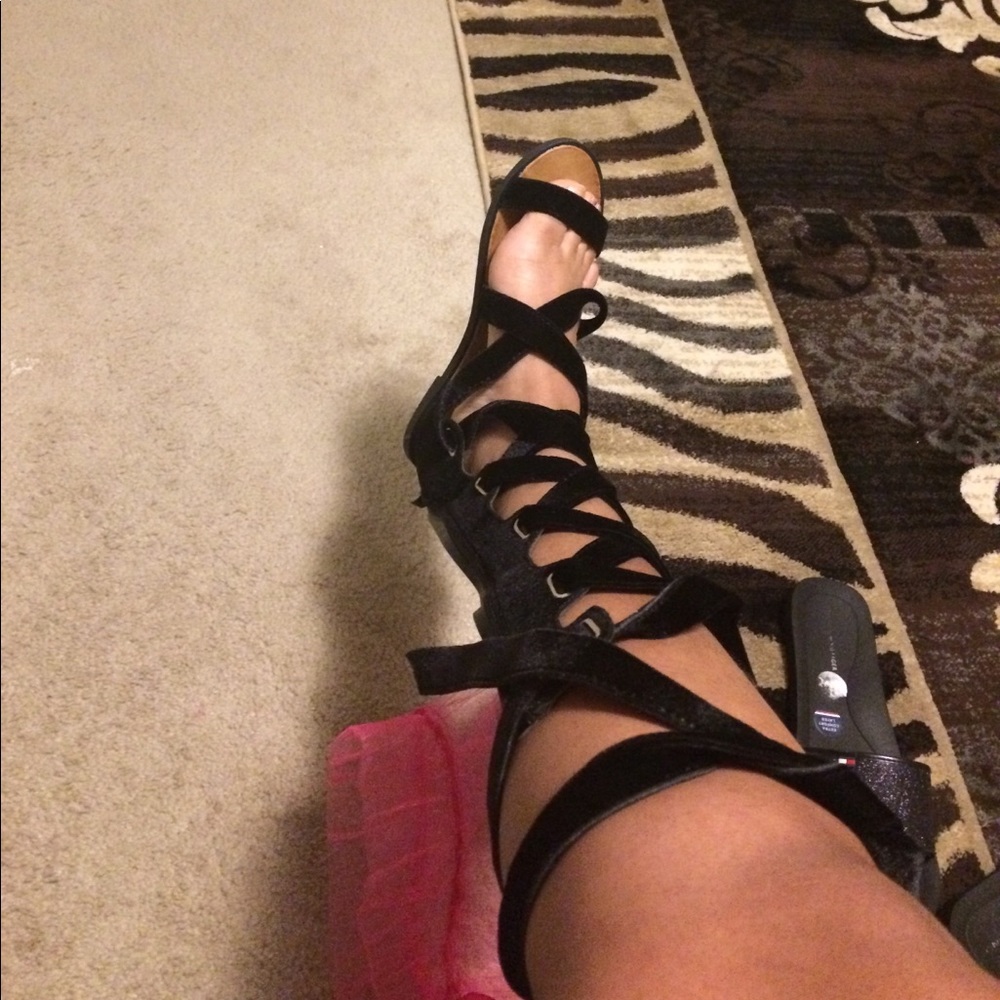 Tall lace up gladiator sandals