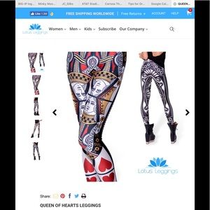 Queen of hearts cards lotus leggings