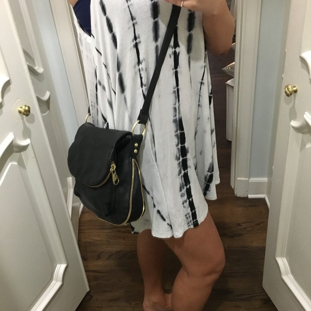 Steve Madden black faux leather crossbody