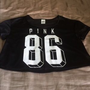 Victoria's Secret pink mesh half shirt