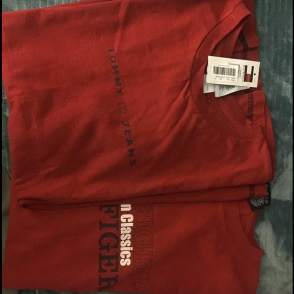 2 Tommy Hilfiger short sleeve shirts.