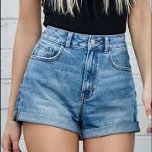 Denim mom shorts