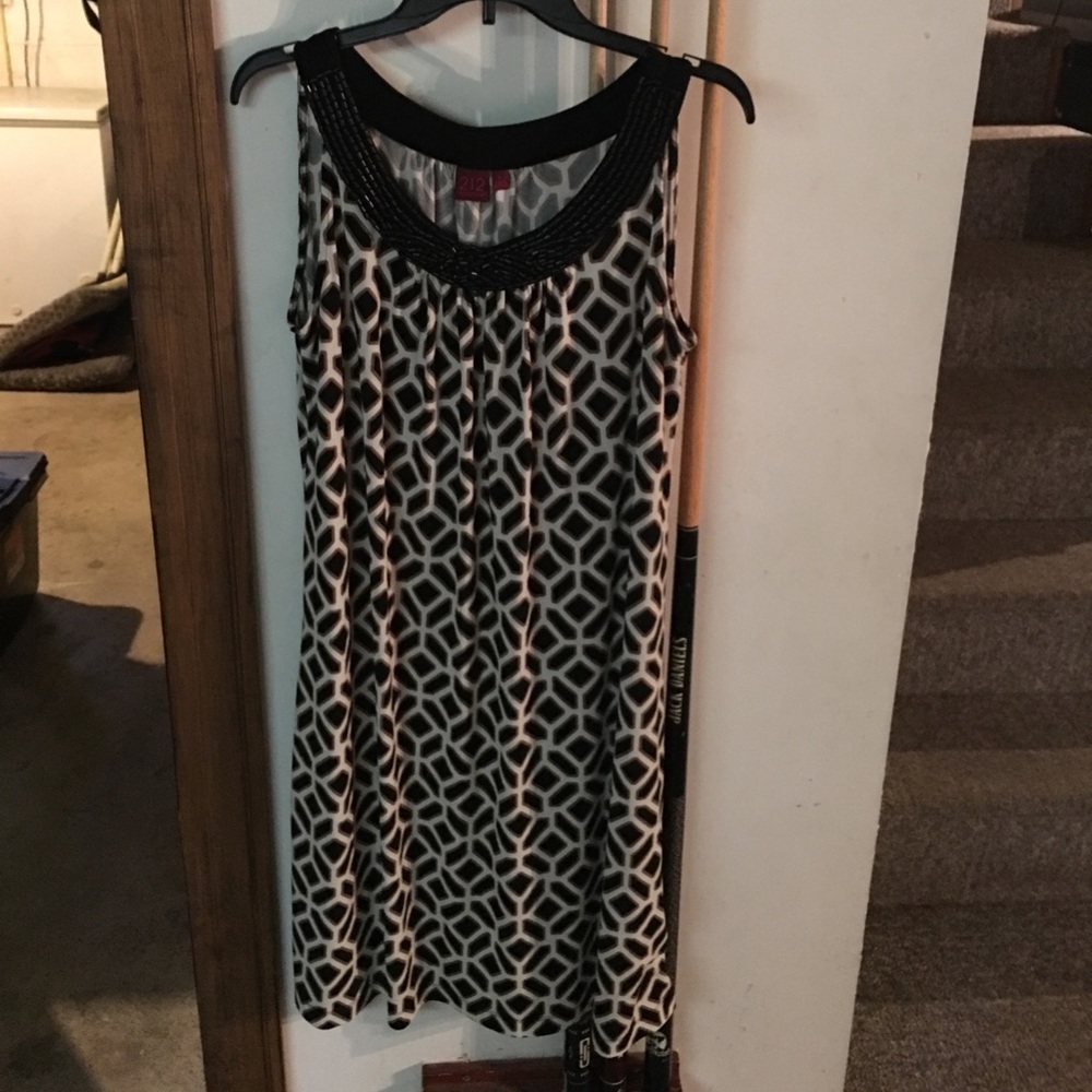 212 collection dress black crepe and brown