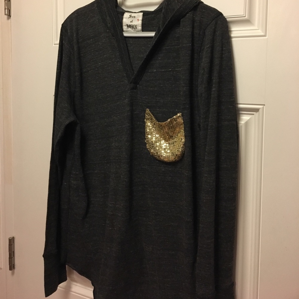 Son of John sequin pocket hoodie